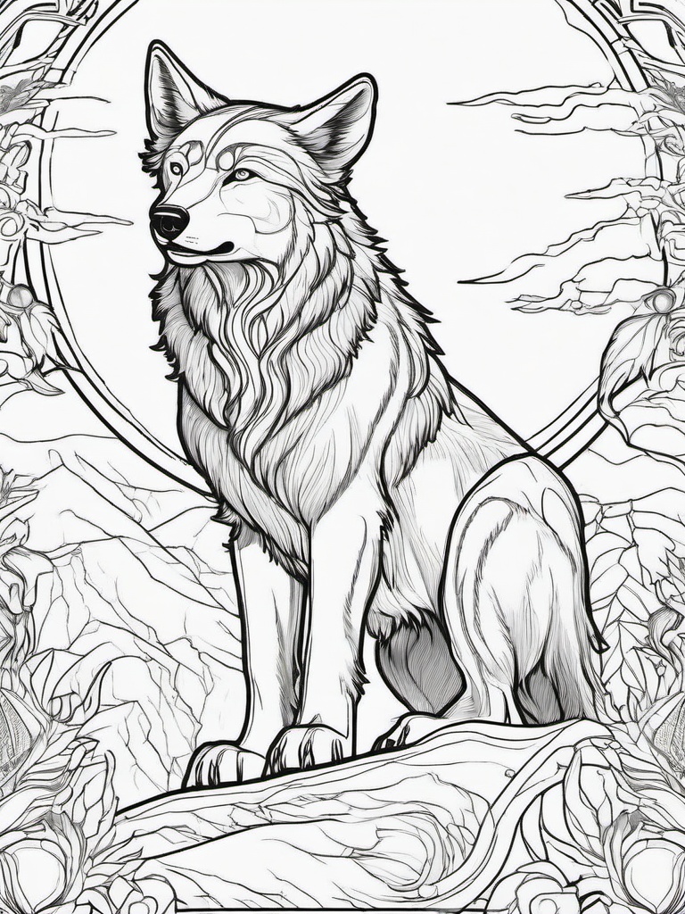 Fenrir Coloring Pages - Wolf Destined to Devour the Gods  minimal black outline printable sheet, coloring page