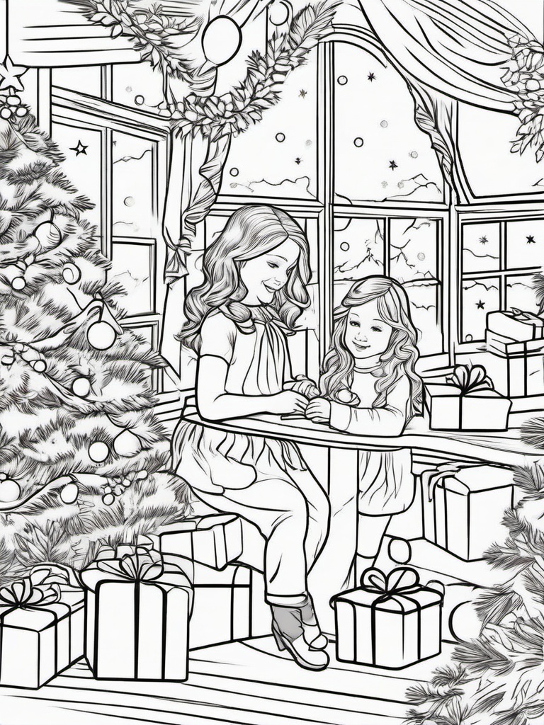 Xmas Coloring  outling,coloring pages,black and whit