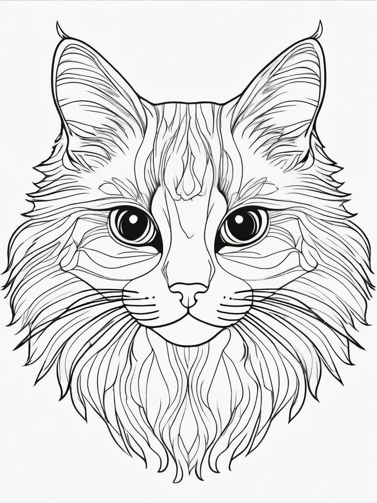 Ragdoll Cat Coloring Pages - Soft and Fluffy Cat with Gentle Nature  minimal black outline printable sheet, coloring page