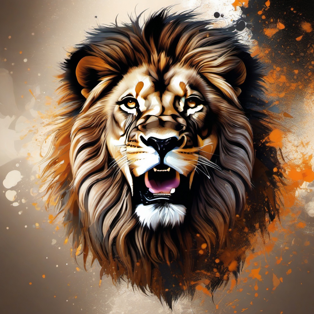 Lion Wallpaper - Roaring African Lion Portrait  intricate patterns, splash art, wallpaper art