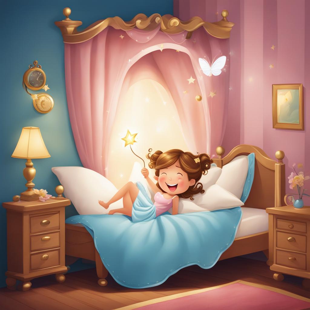 tooth clipart - a whimsical tooth fairy leaving a shiny coin under a child's pillow 