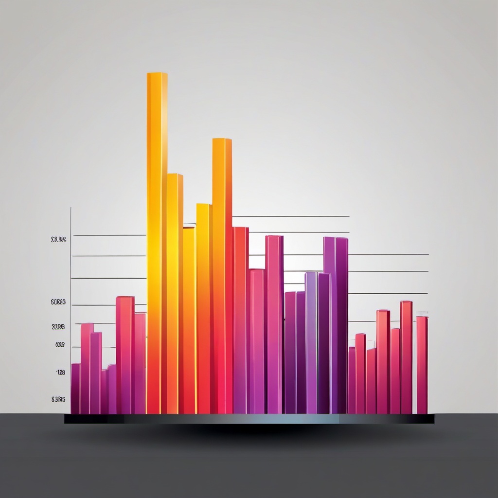 Bar chart clipart - Bar chart representing data and statistics,  color clipart, vector art