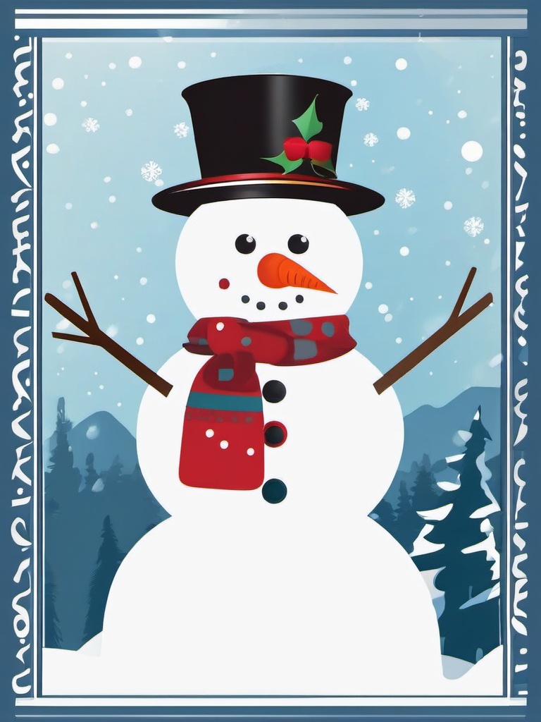 Snowman Art Clip,Decorating a winter carnival flyer  simple, 2d flat