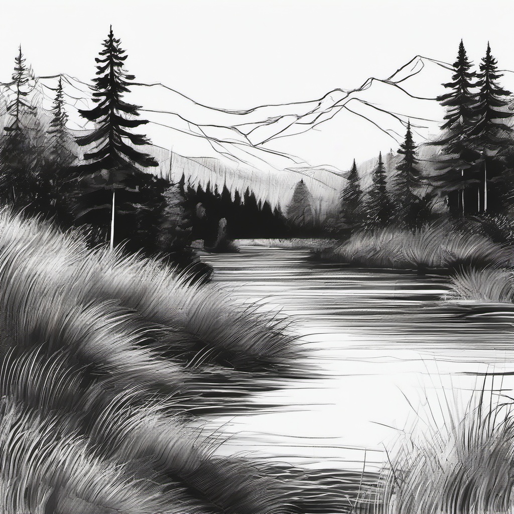 sketch of nature easy  minimal rough sketch scribbles,doodles,black and white