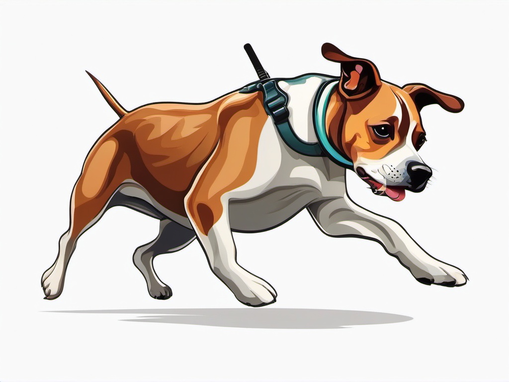 Bug clipart - Flea jumping on a dog.  vector style illustration, white background