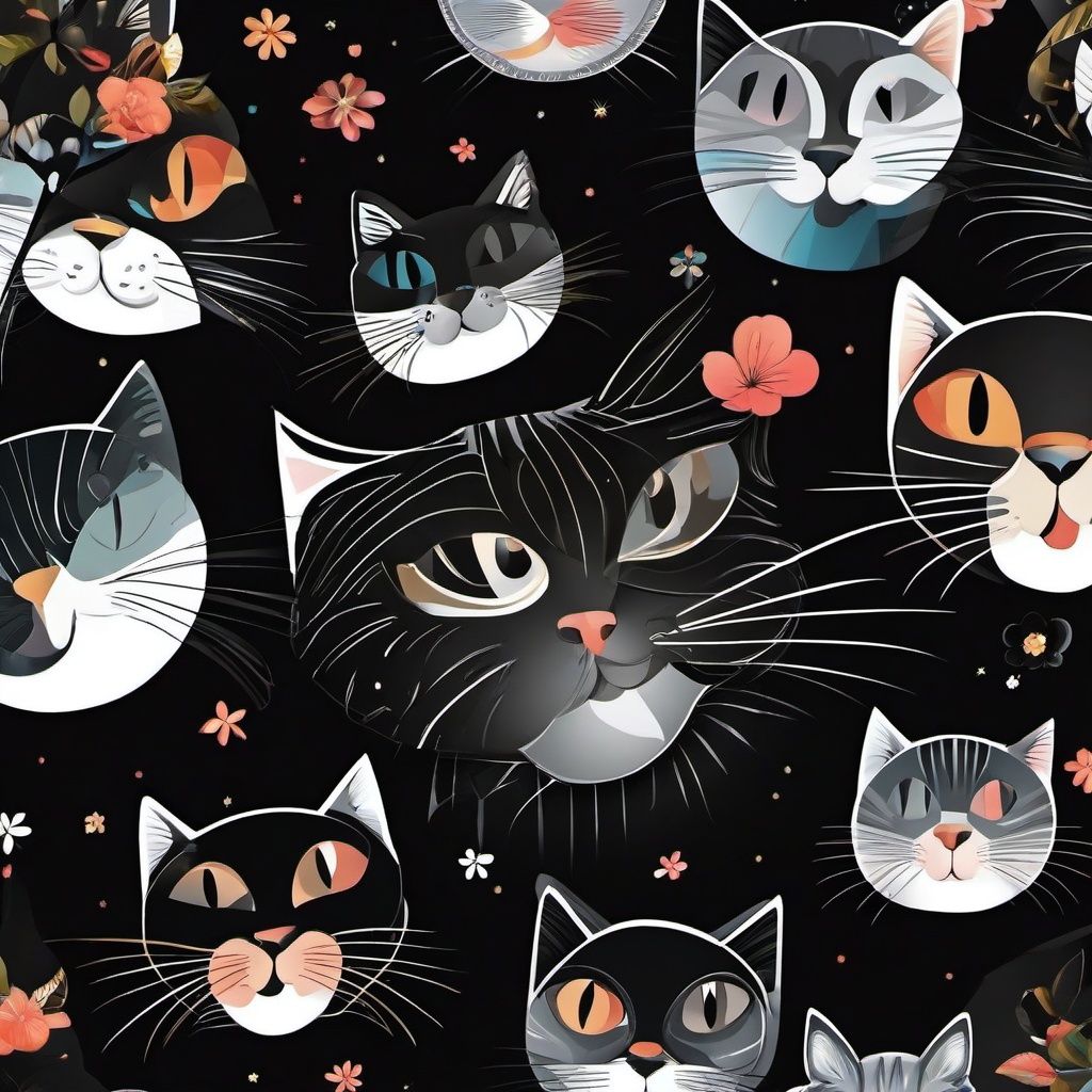 Cat Background Wallpaper - black cat wallpaper art  