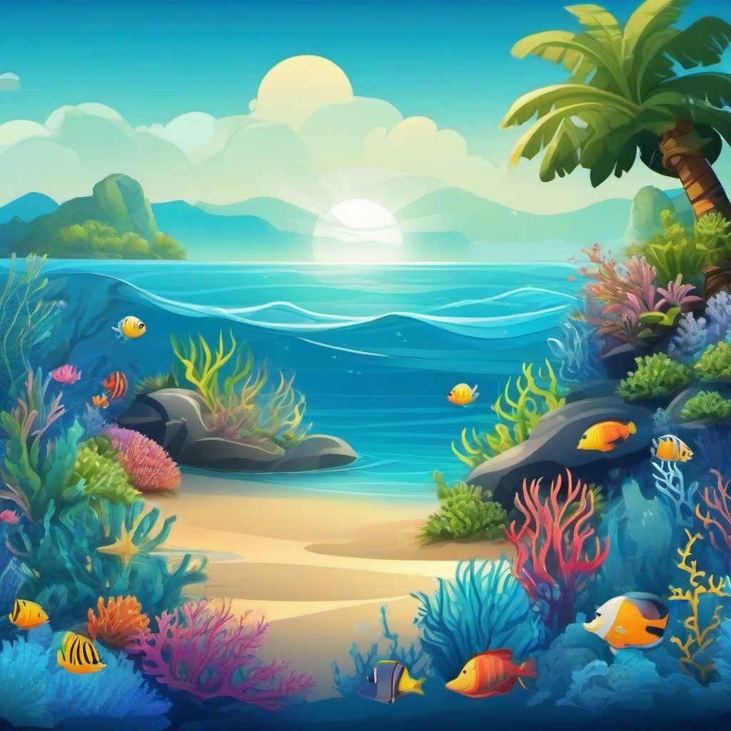 Ocean Background Wallpaper - cartoon sea background  