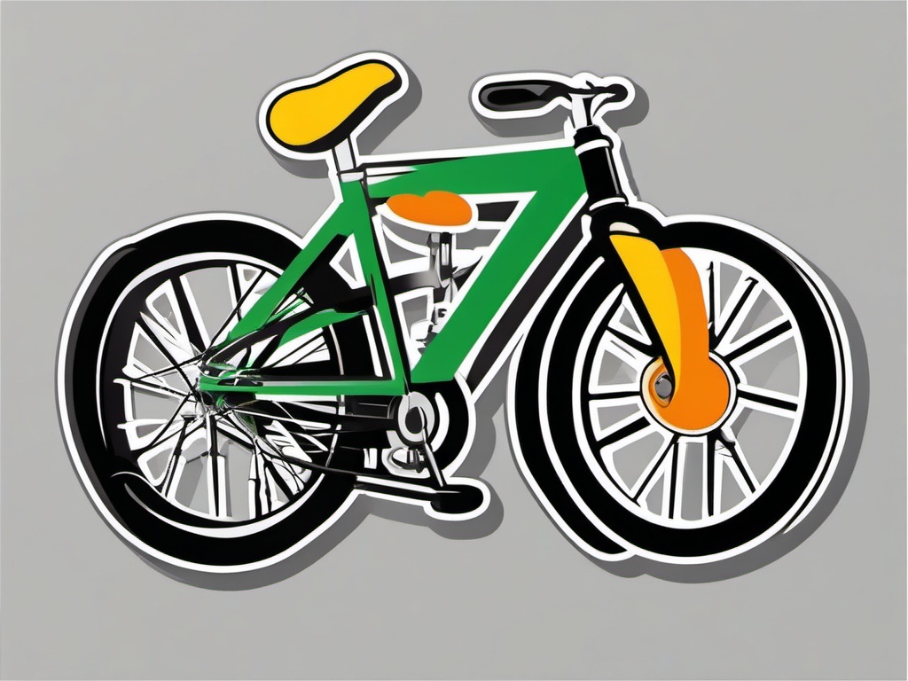 Bicycle Bell Sticker - Urban cycling, ,vector color sticker art,minimal