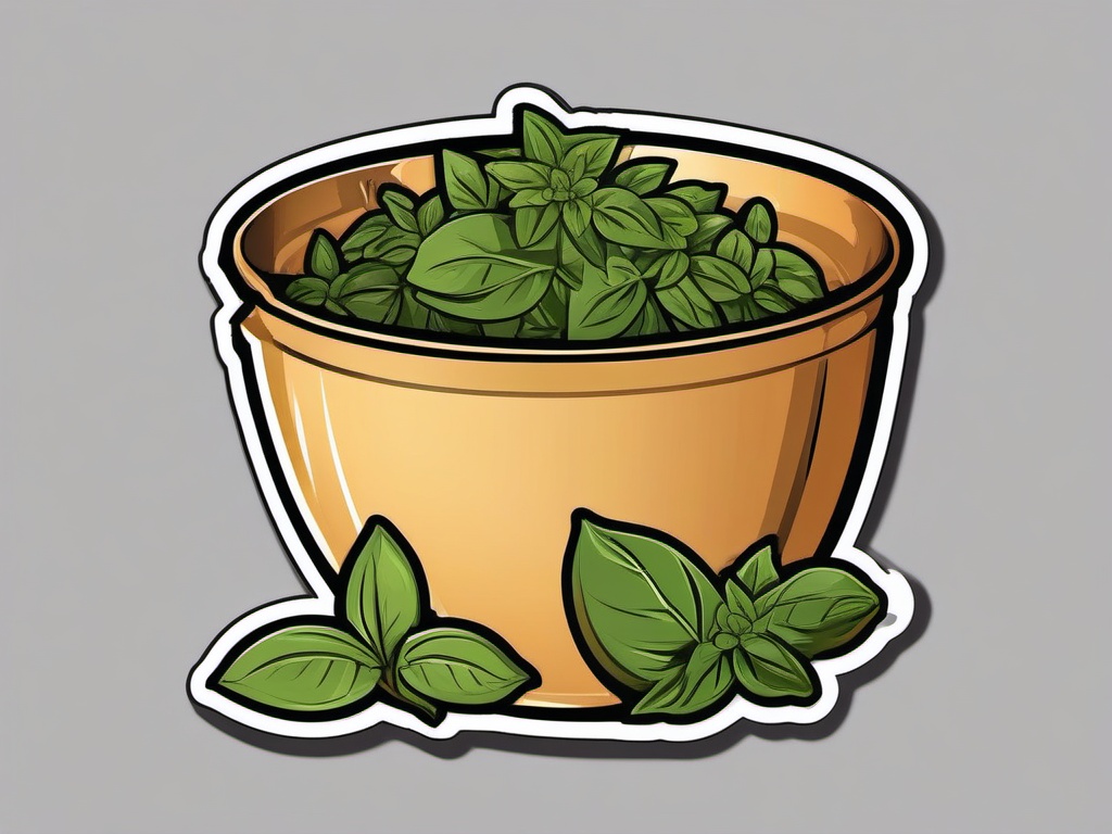 Oregano Sticker - Enjoy the robust and aromatic essence of oregano, a staple in Mediterranean cuisine, , sticker vector art, minimalist design