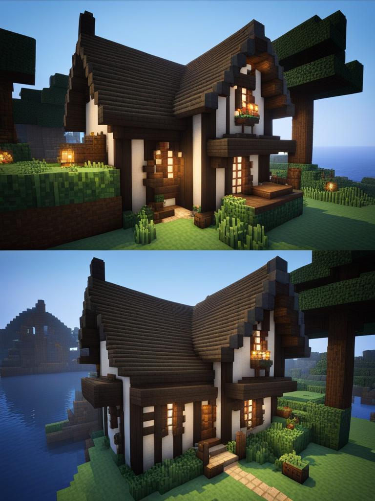 medieval fishing village with seaside cottages - minecraft house design ideas minecraft block style