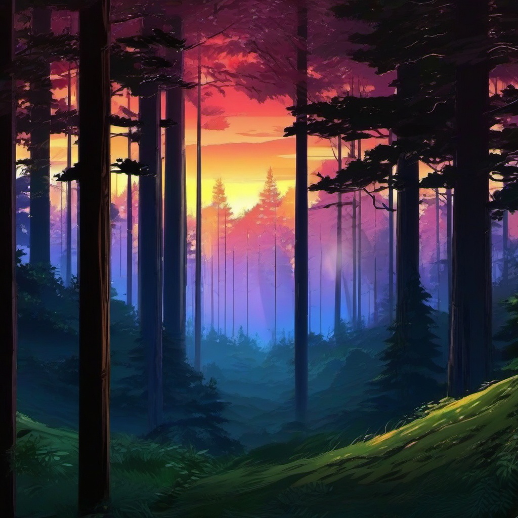 Forest Background Wallpaper - anime forest background sunset  
