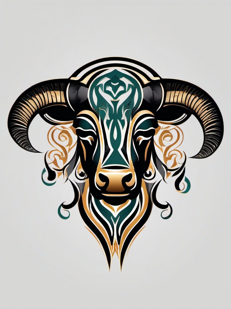 tribal taurus symbol  simple vector color tattoo