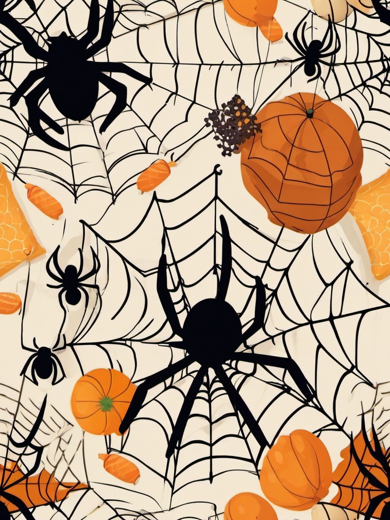 Spider Web clipart - spider web decorated with Halloween treats  