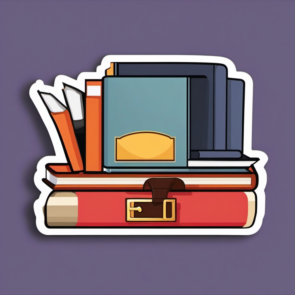 Book Emoji Sticker - Literary escape, , sticker vector art, minimalist design