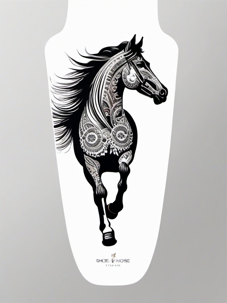 shoe horse tattoo  simple tattoo,minimalist,white background