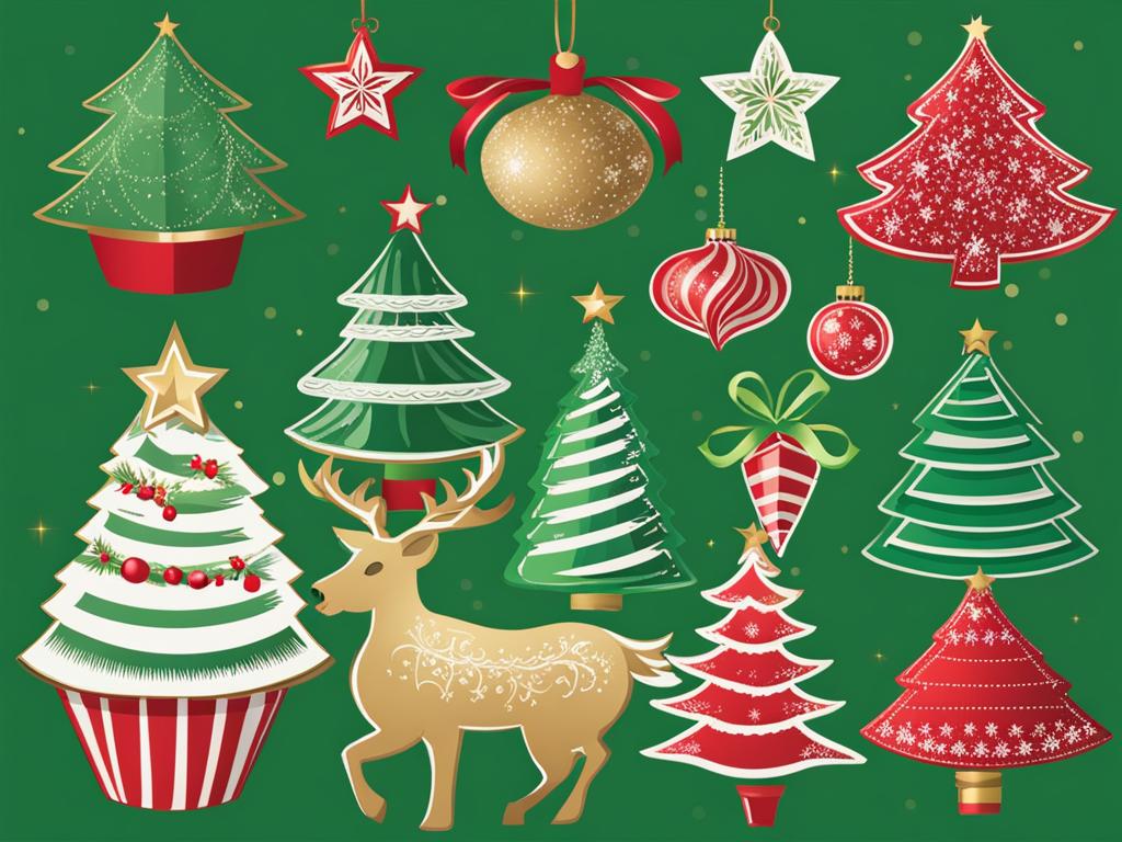 christmas tree clipart - adorned for celebration. 