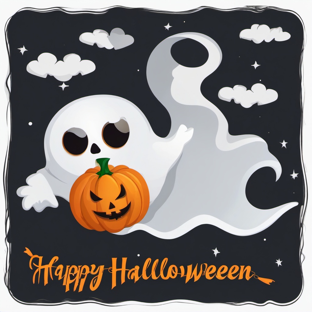 Happy Halloween clipart - ghost floating in the air  clipart