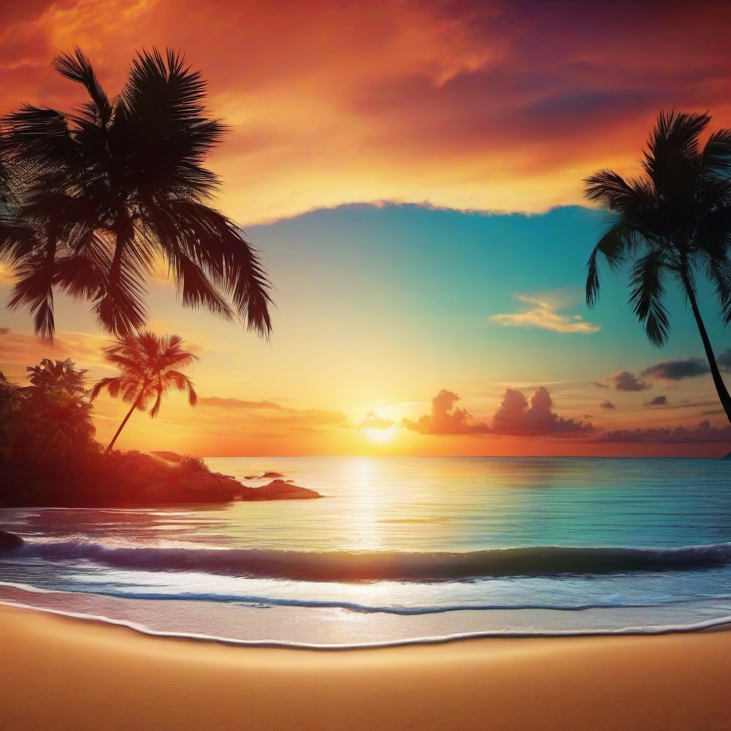 Beach background - tropical beach sunset wallpaper  