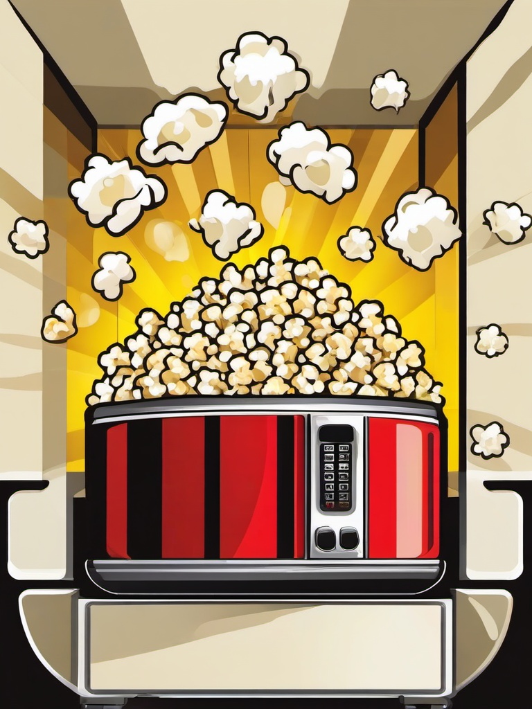 Popcorn clipart - popcorn popping in a microwave  