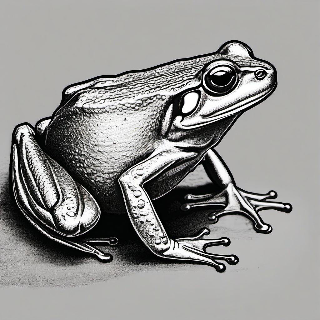 drawing of boreal chorus frog  minimal rough sketch scribbles,doodles,black and white