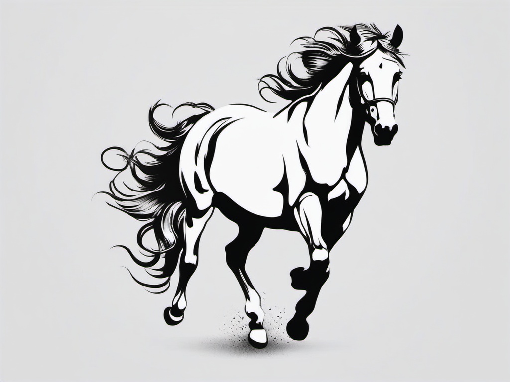 lucky horse tattoo  simple tattoo,minimalist,white background