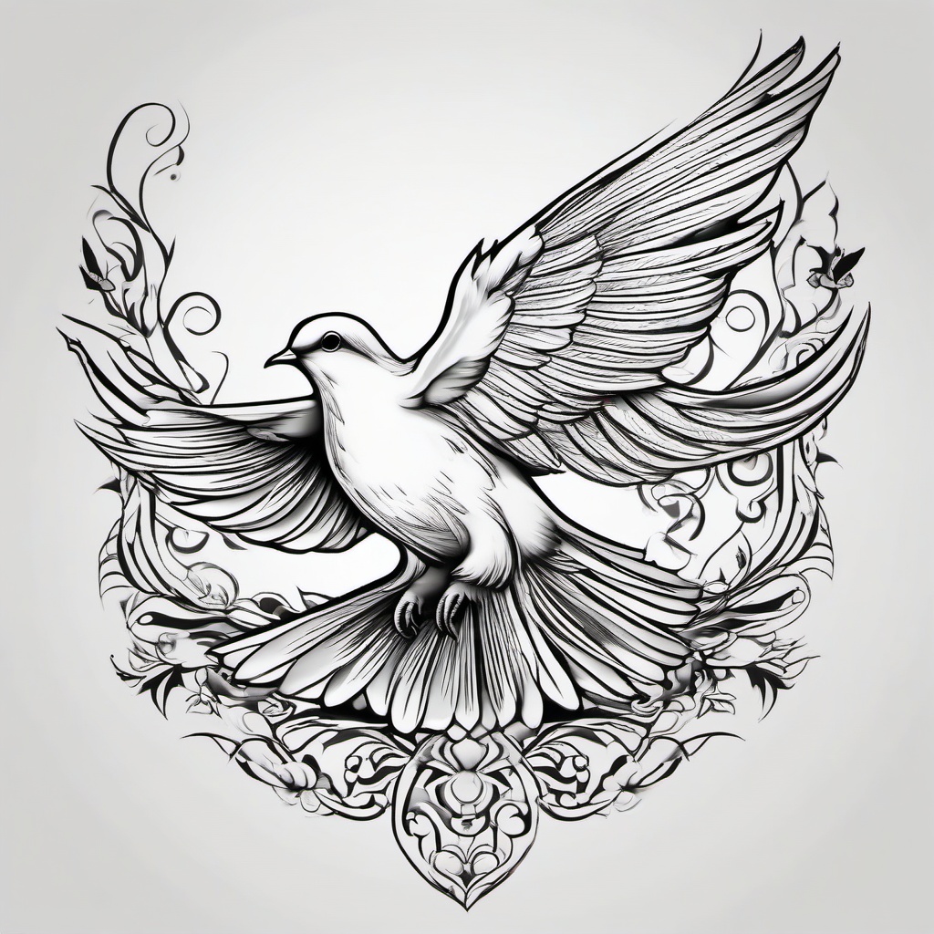 Dove Bird Tattoo Designs-Beautiful and artistic dove tattoo designs, showcasing various styles and creative interpretations.  simple color tattoo,white background