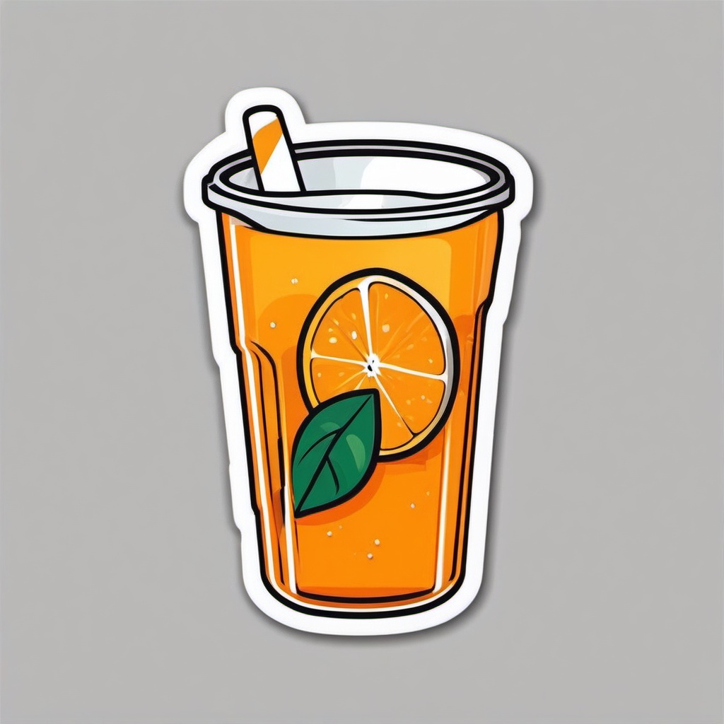 Orange Juice Sticker - Start your morning with the zesty and refreshing taste of fresh-squeezed orange juice, , sticker vector art, minimalist design