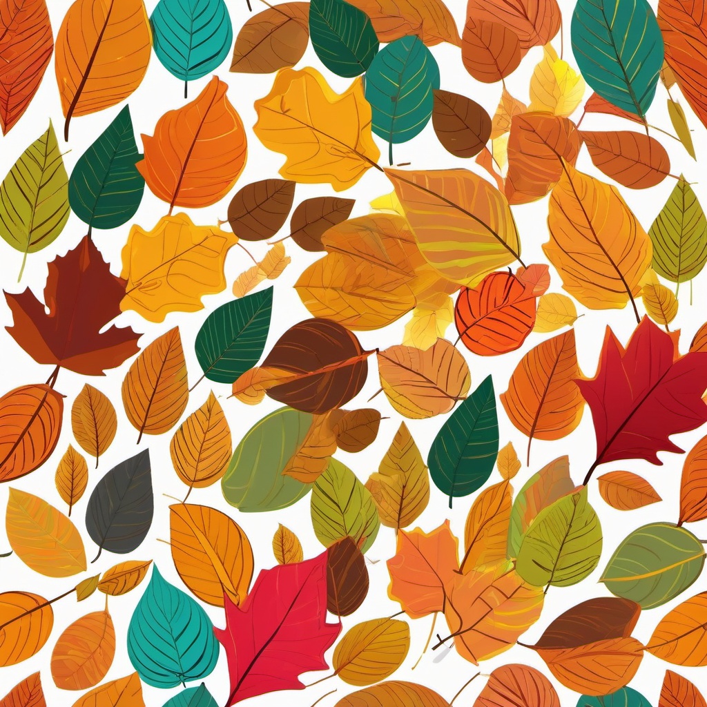 Leaf clipart - autumn leaves in vibrant colors  