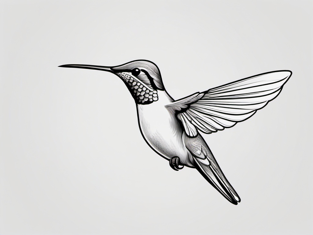 Humming Bird Tattoo Ideas - Hummingbird tattoo inspiration  minimalist tattoo design, white background