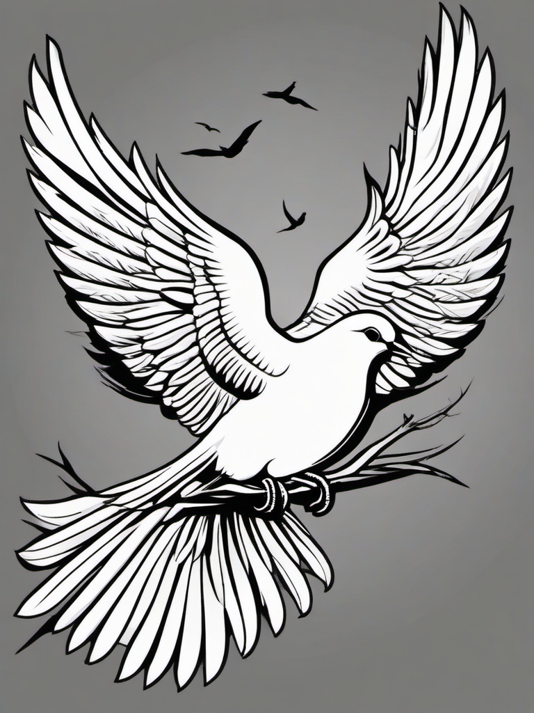 Pictures of Doves for Tattoos-Inspirational collection of dove tattoo pictures, showcasing various designs and styles for dove tattoos.  simple color vector tattoo