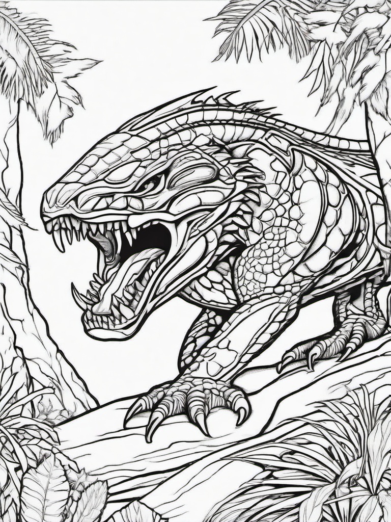 Rugops Coloring Pages - Bizarre Looking Predator  black outline printable coloring page