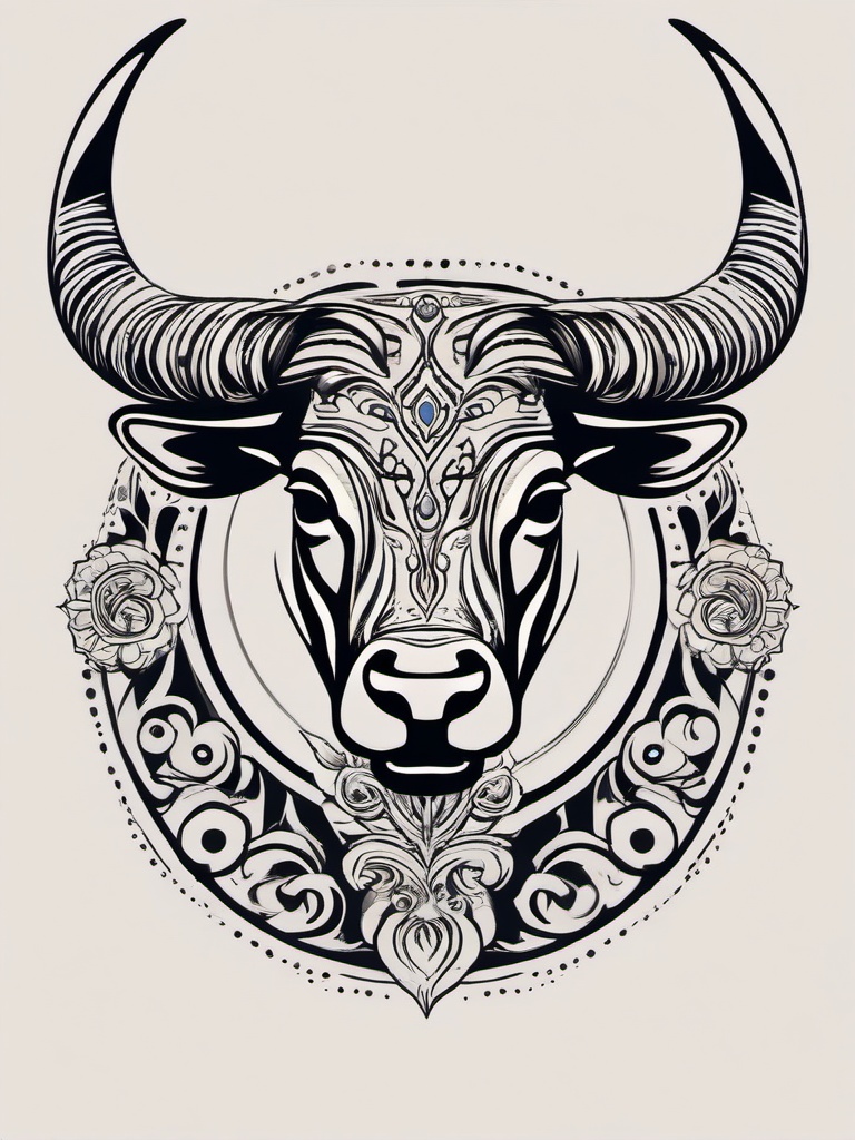 cancer taurus tattoo  simple vector color tattoo