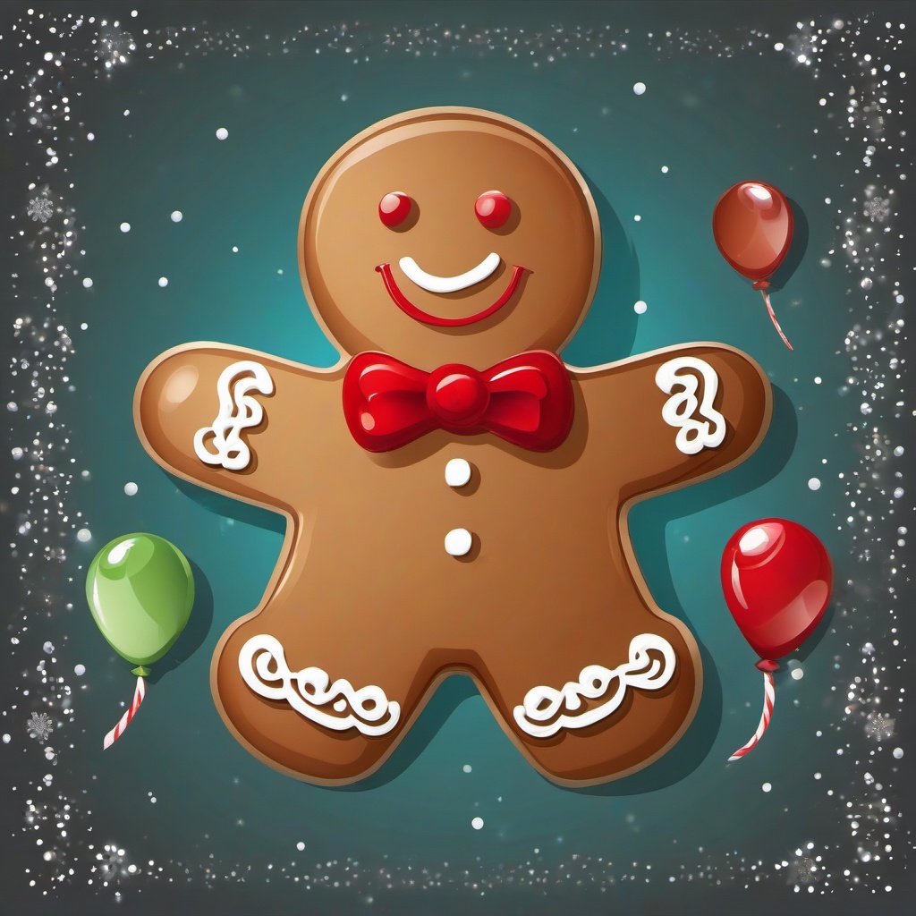 Gingerbread Man clipart - cheerful gingerbread man with icing  