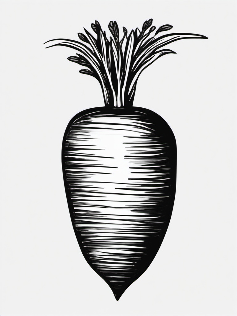 sketch of a carrot  minimal rough sketch scribbles,doodles,black and white