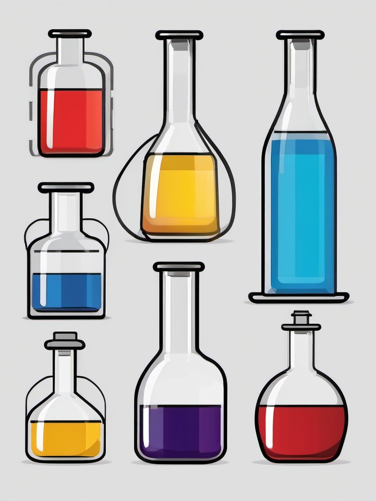 Lab Flask clipart - Glass container used for chemical reactions, ,color clipart vector style