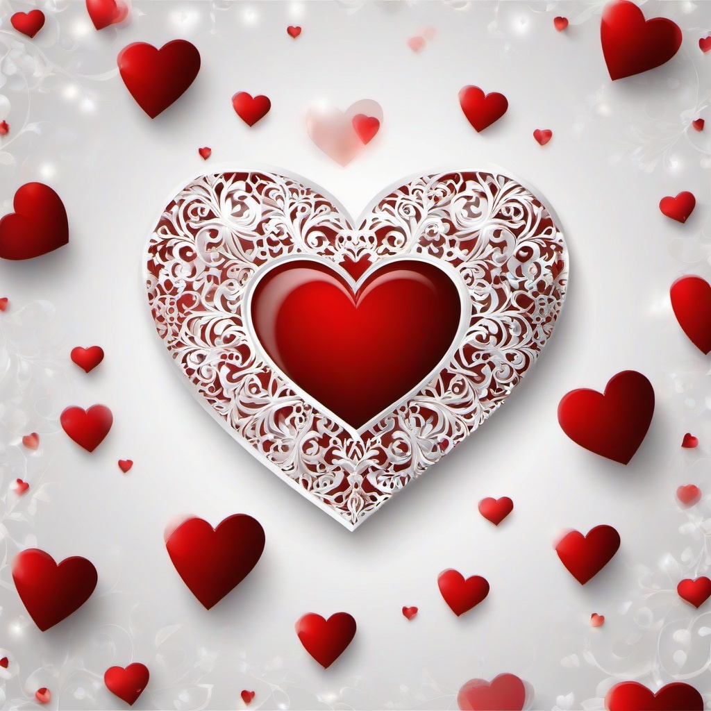 Heart Background Wallpaper - white wallpaper with red heart  