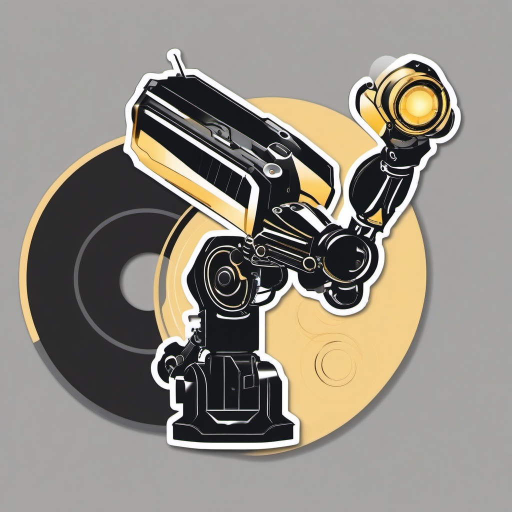 Robot arm sticker, Mechanical , sticker vector art, minimalist design