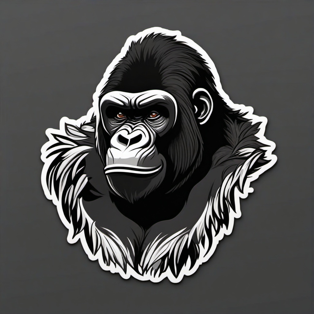 Gorilla cartoon - gentle, powerful primate  cartoon sticker style