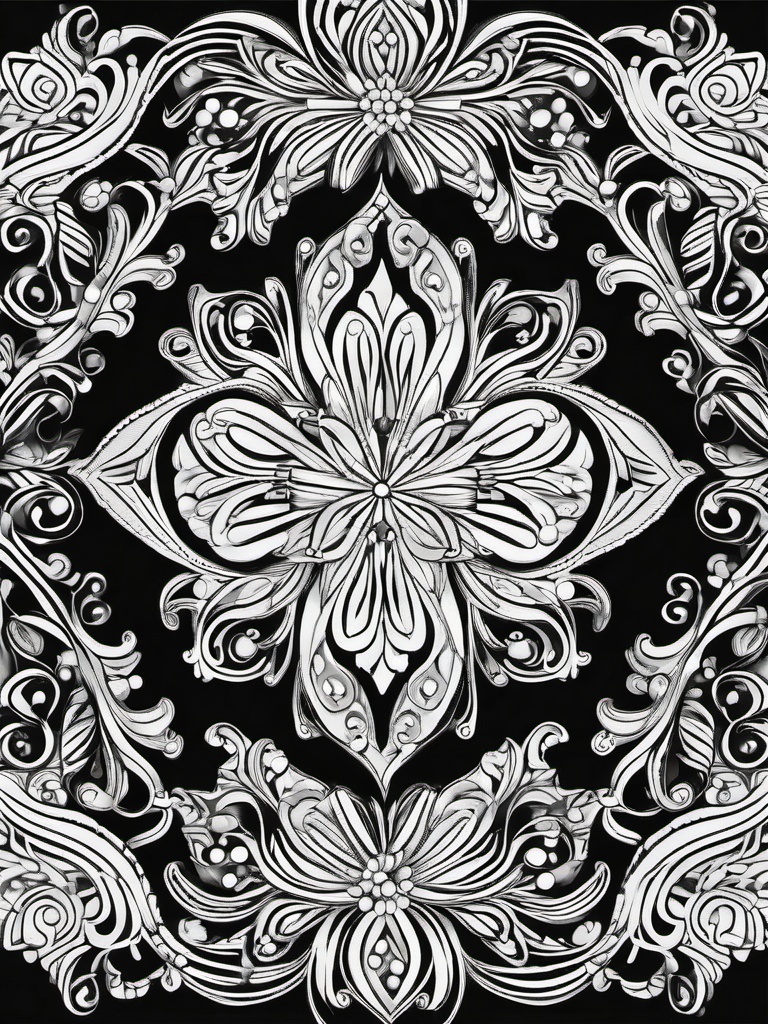 Ornament Pictures To Color  outling,coloring pages,black and whit