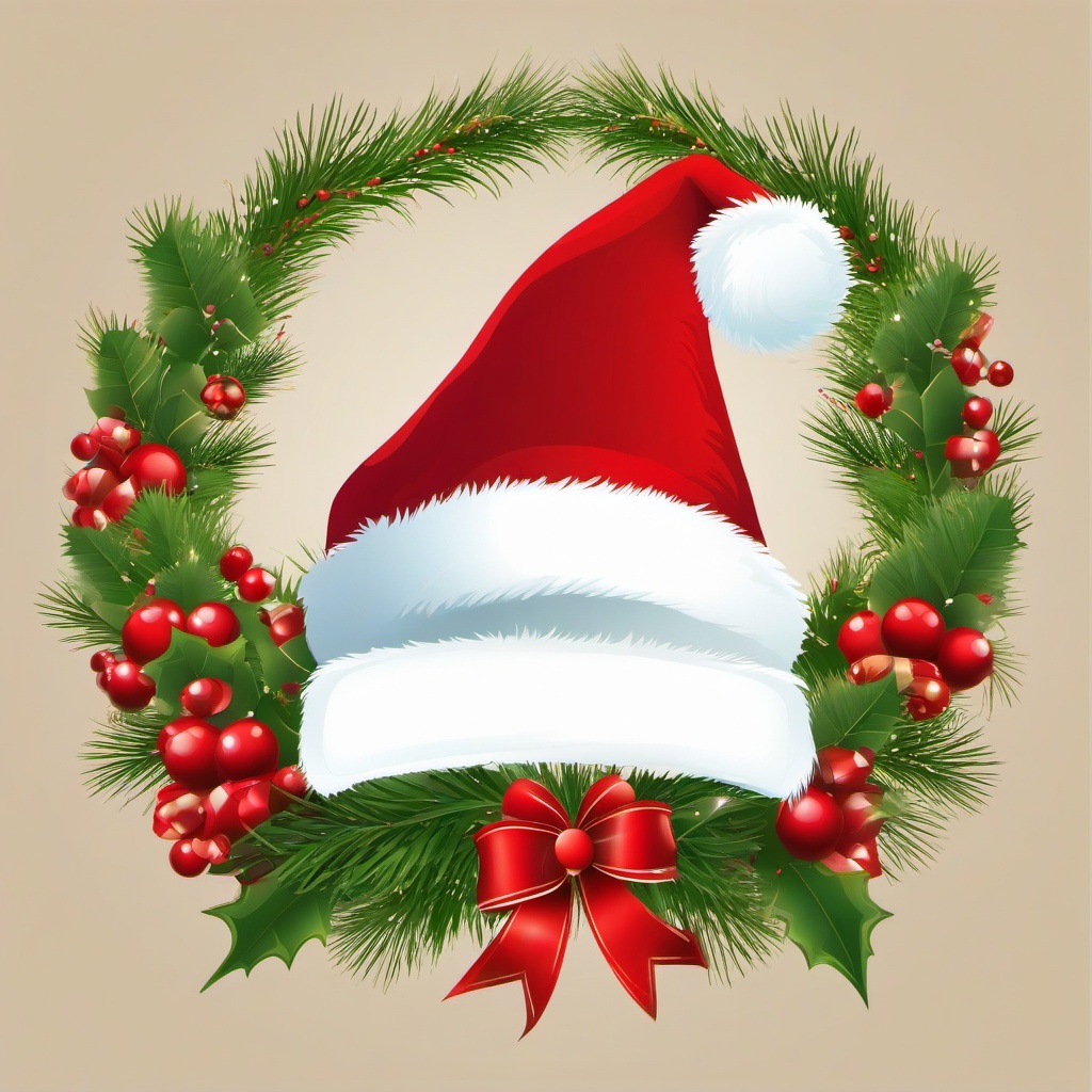 Santa Hat clipart - Santa hat with Christmas decorations  