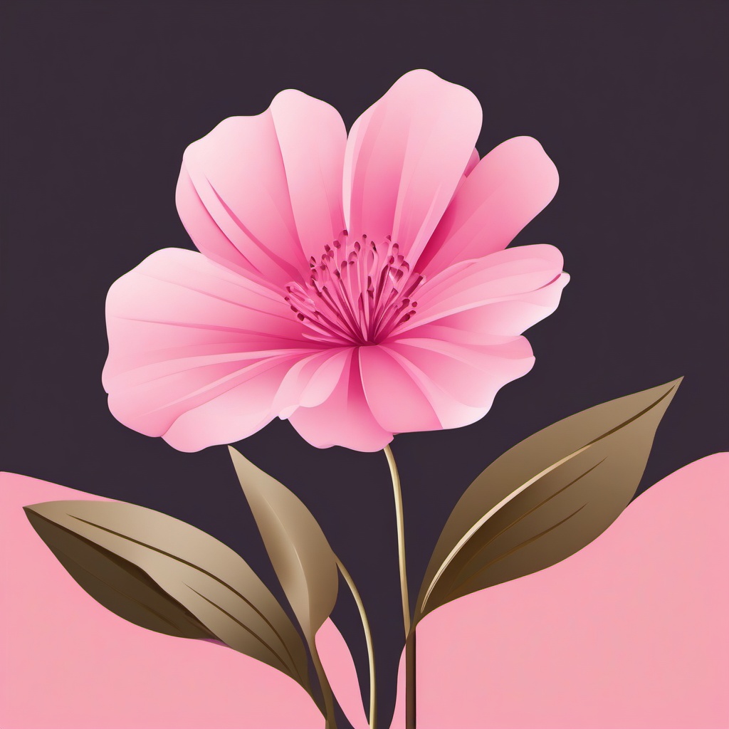 Pink clipart flower, An elegant and pink-hued flower.  simple, 2d flat