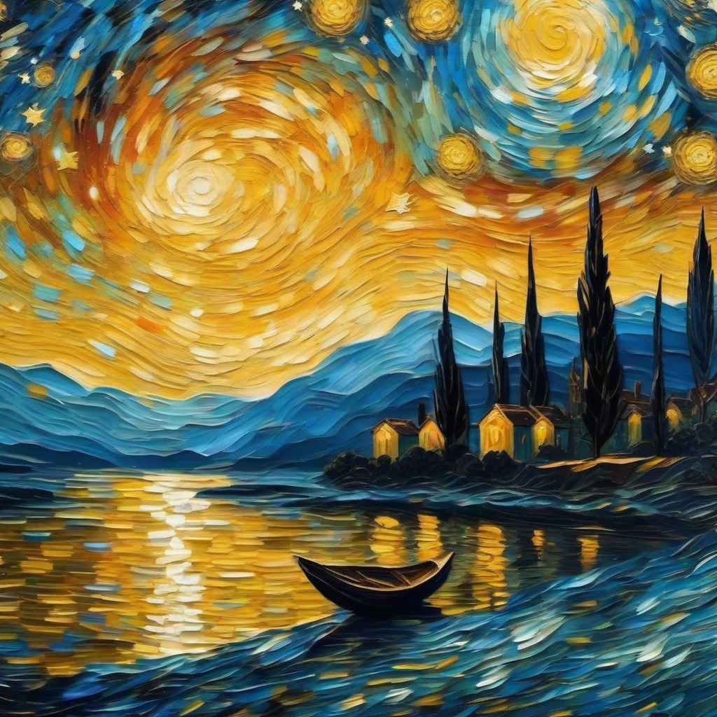 Star Background - Starry Night in Van Gogh's Artwork  wallpaper style, intricate details, patterns, splash art, light colors