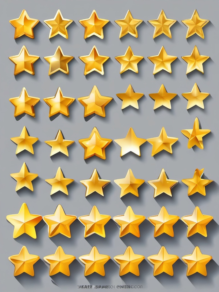 Star Rating Clipart - Star rating for user reviews and ratings,  color vector clipart, minimal style