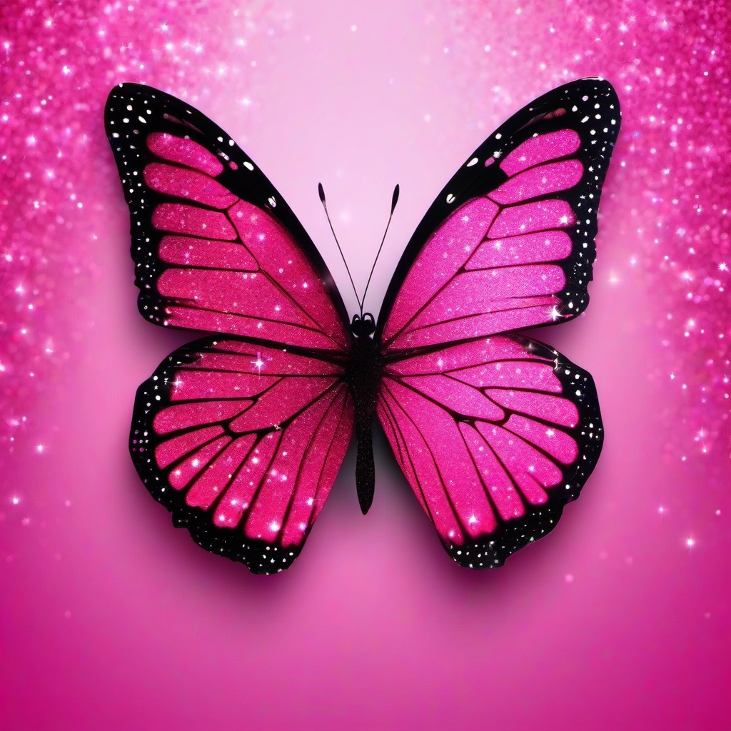 Glitter background - pink glitter butterfly background  