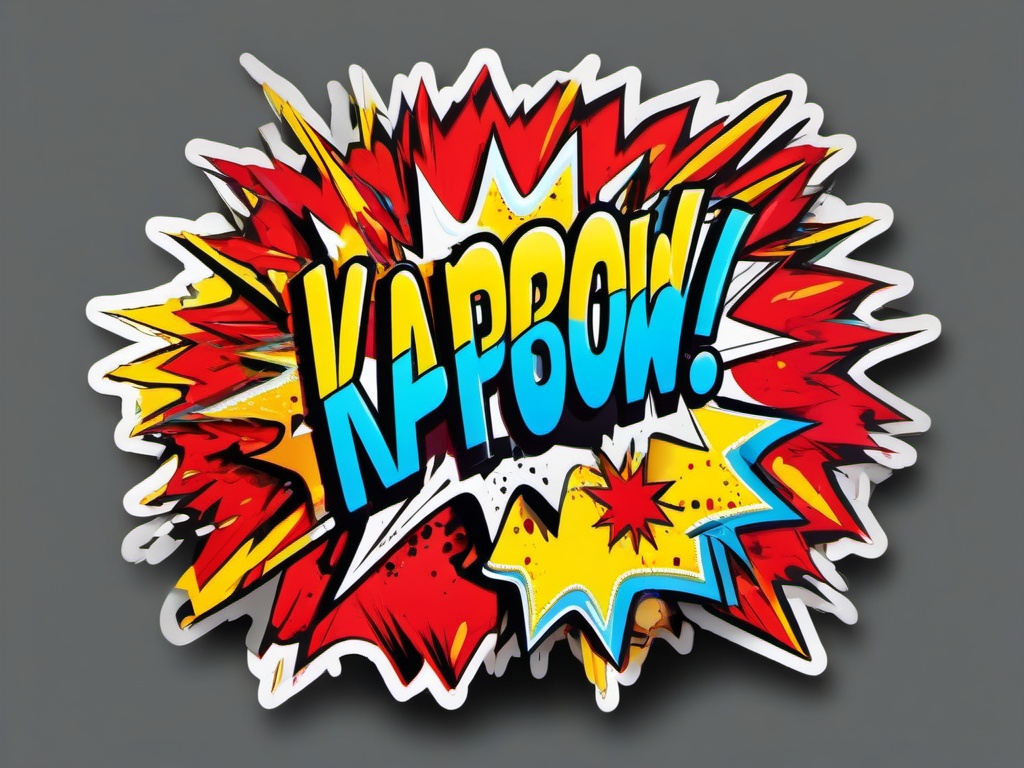 Pop art kapow sticker- Explosive and vibrant, , sticker vector art, minimalist design