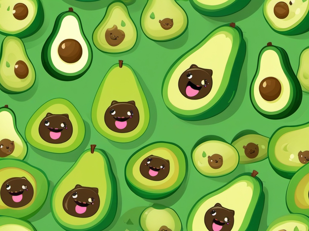 Cute Avocado Wallpaper - Smiling avocados in a kawaii style  ,desktop background wallpaper