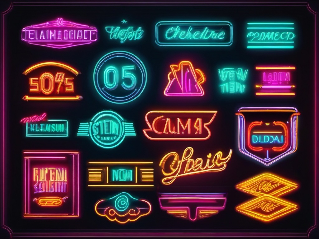 Retro Neon Signs , vintage t shirt vector art