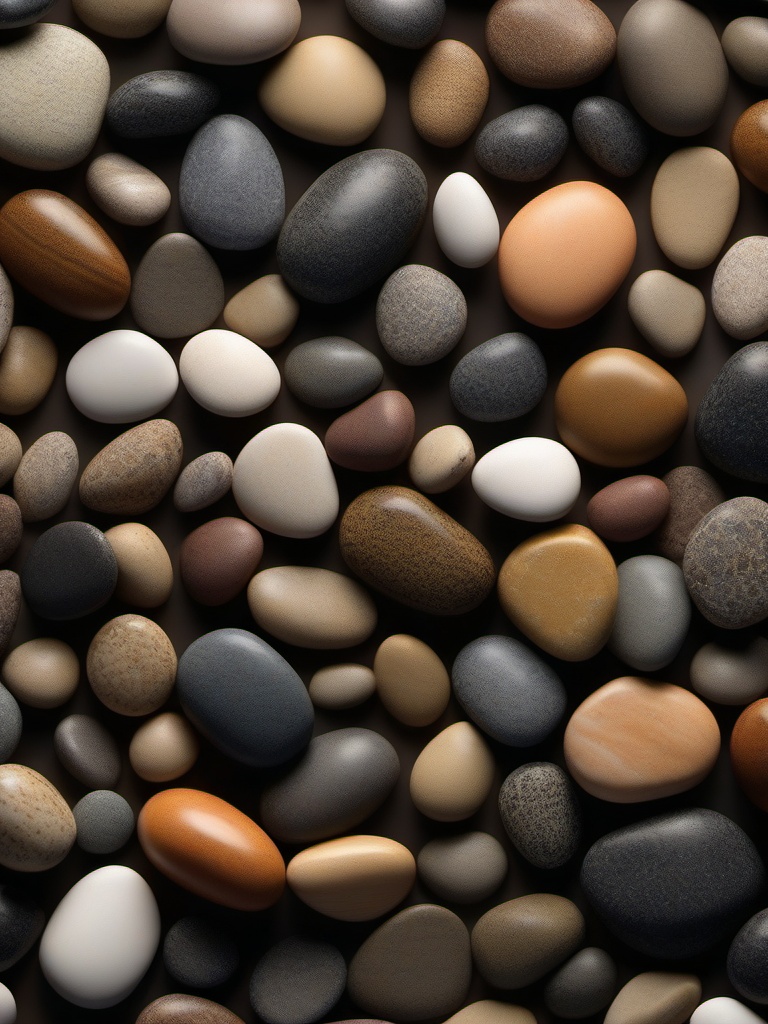 Pebbles arranged in a mesmerizing, flowing pattern top view, product photoshoot realistic background, hyper detail, high resolution