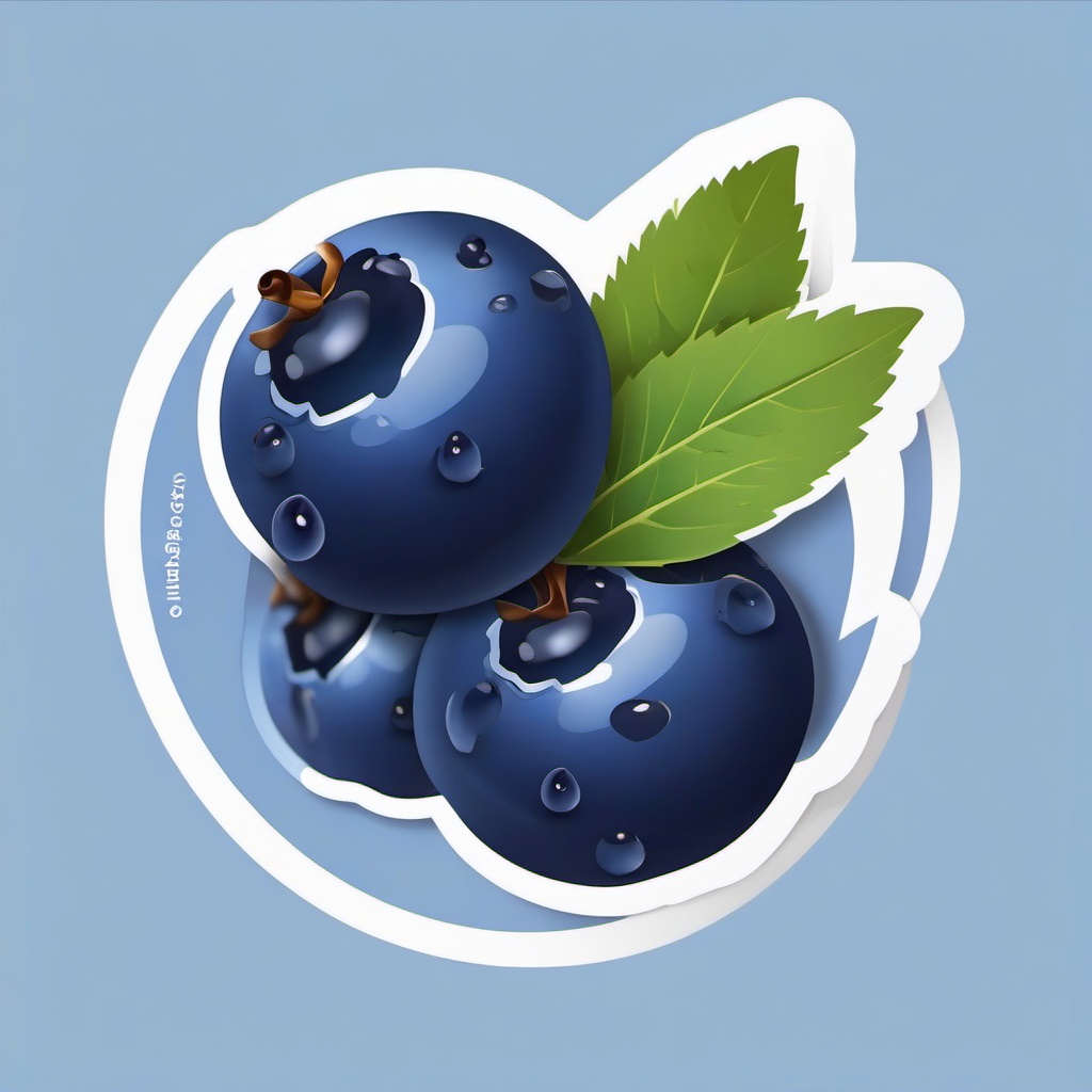 Blueberry Sticker - Sweet and antioxidant-rich, a burst of blueberry goodness, , sticker vector art, minimalist design