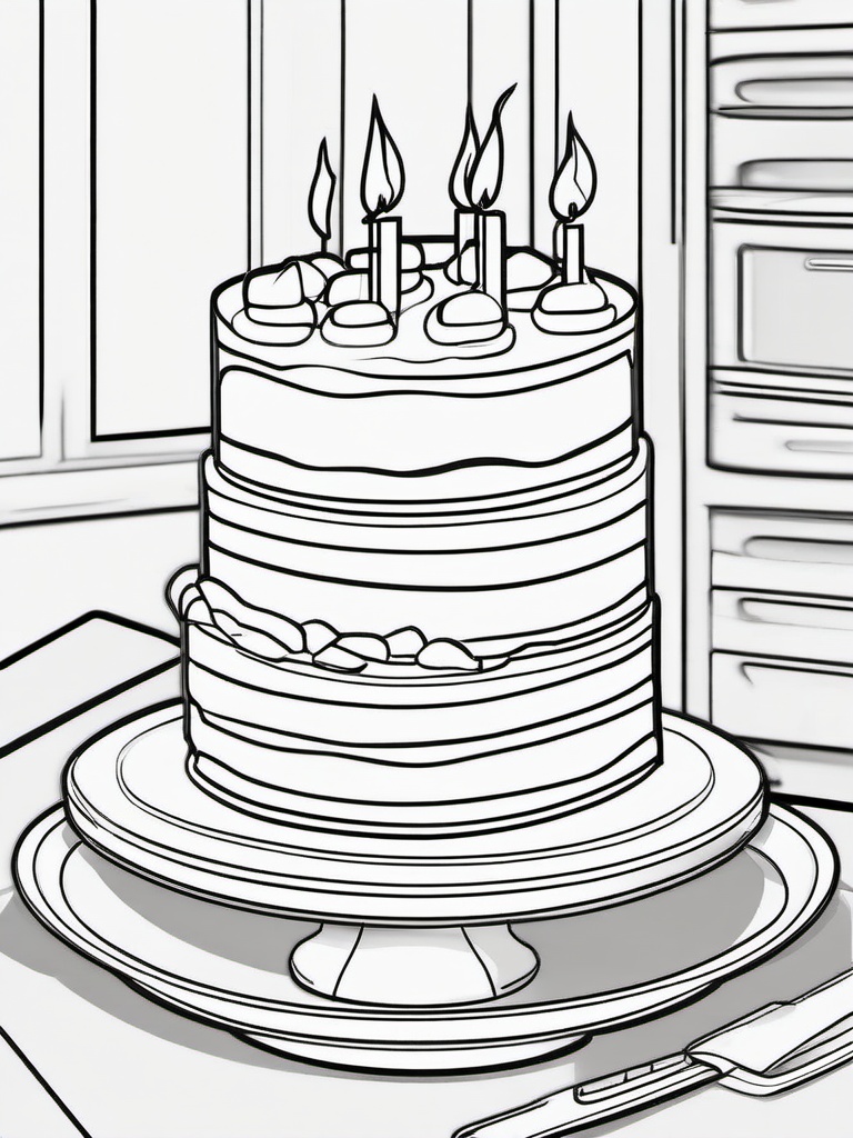 Cake Coloring Pages - Decadent s’mores cake with marshmallow top  simple coloring pages